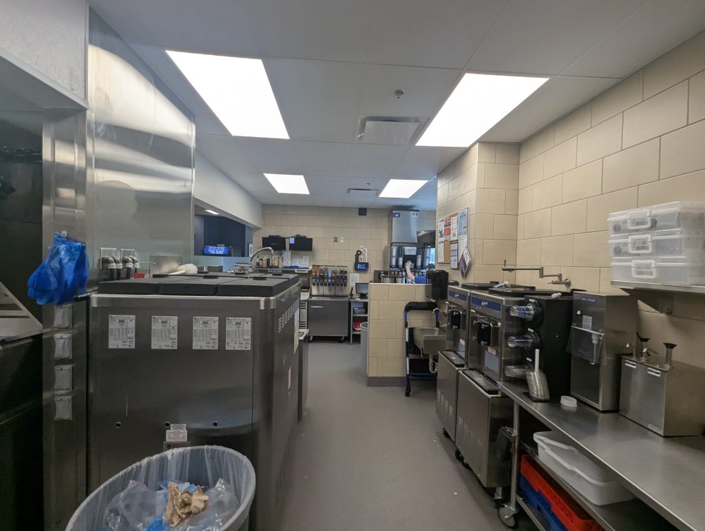 Kitchen area of a fast food restaurant in Ocala Florida for a commercial property inspection.